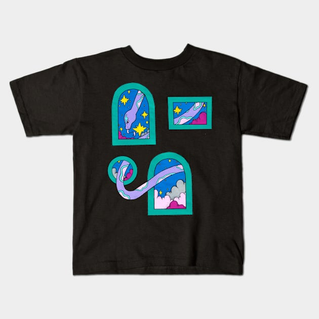 Surreal Snake - Esoteric Art Kids T-Shirt by rosiemoonart